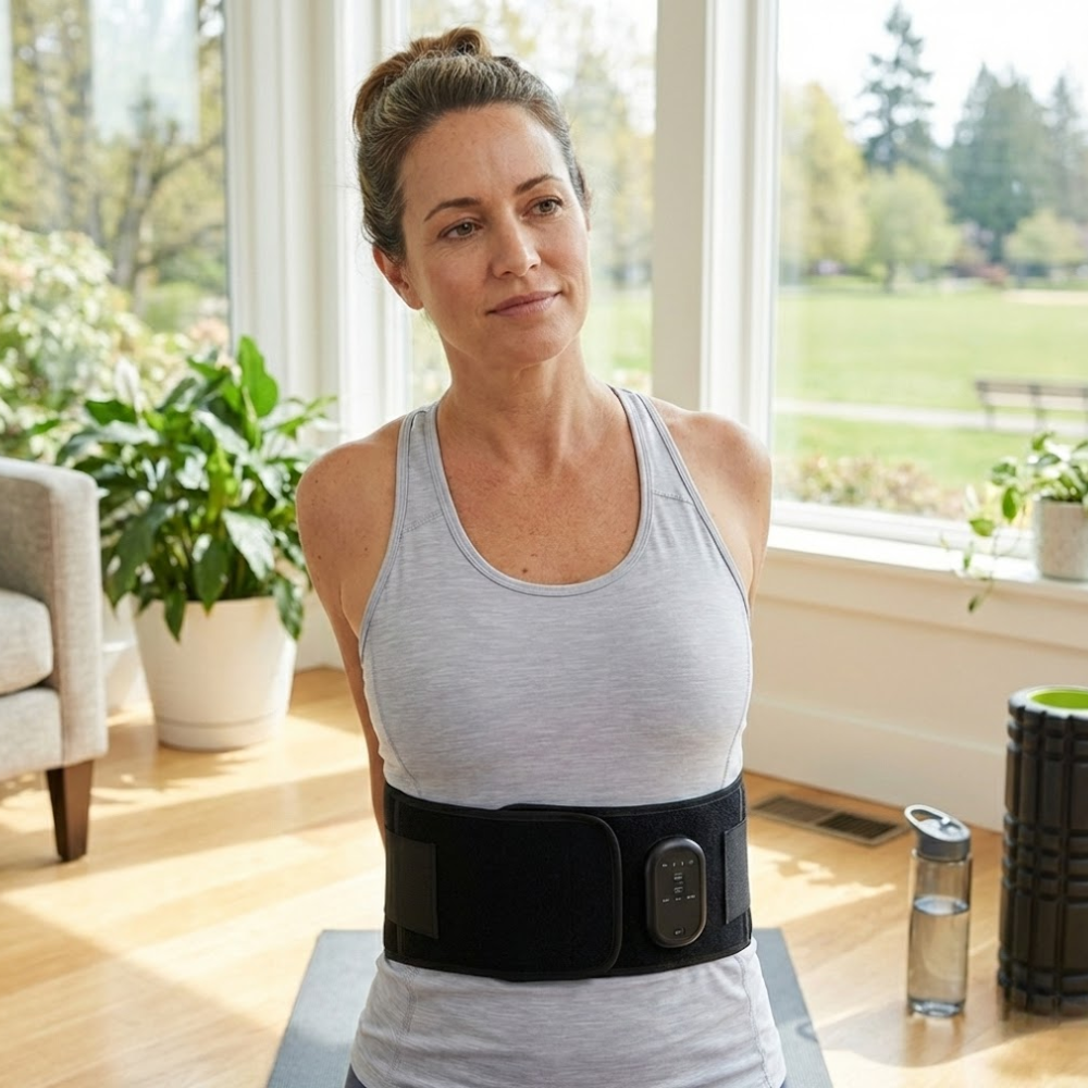 Rechargeable Heating Back Support Belt | Vibration & Air Massage